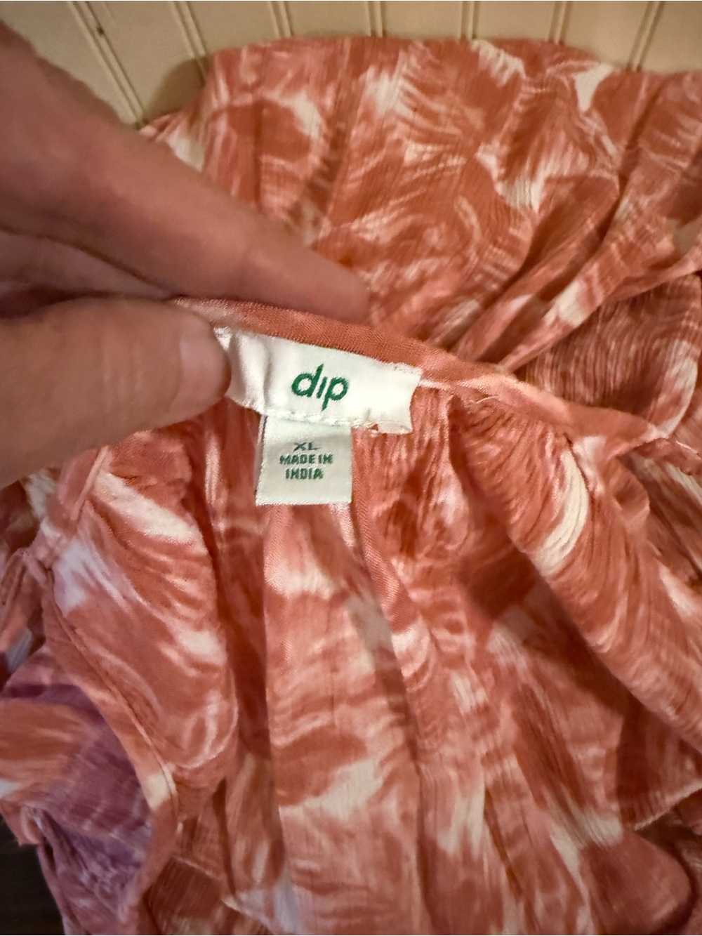 dip Coral Pink Tropical-Leaf Maxi Dress - Picture 6 of 6